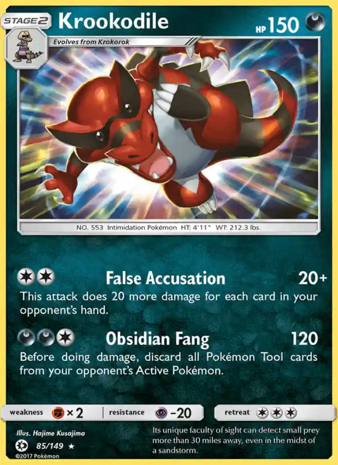 krookodile-rare-sun-moon-085-149-pokemon-karti.webp Krookodile - Reverse Holo Rare - Sun & Moon - 085/149 - Pokemon Kartı - Görsel 1