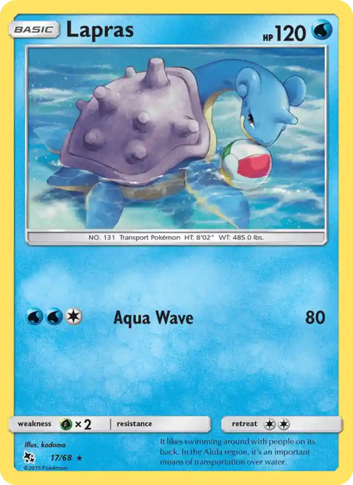 lapras-rare-hidden-fates-017-68-pokemon-karti.webp Lapras - Reverse Holo Rare - Hidden Fates - 017/68 - Pokemon Kartı - Görsel 1