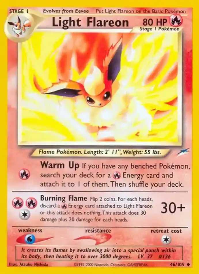 light-flareon-uncommon-neo-destiny-046-105-pokemon-karti.webp Light Flareon - Uncommon - Neo Destiny - 046/105 - Pokemon Kartı - Görsel 1