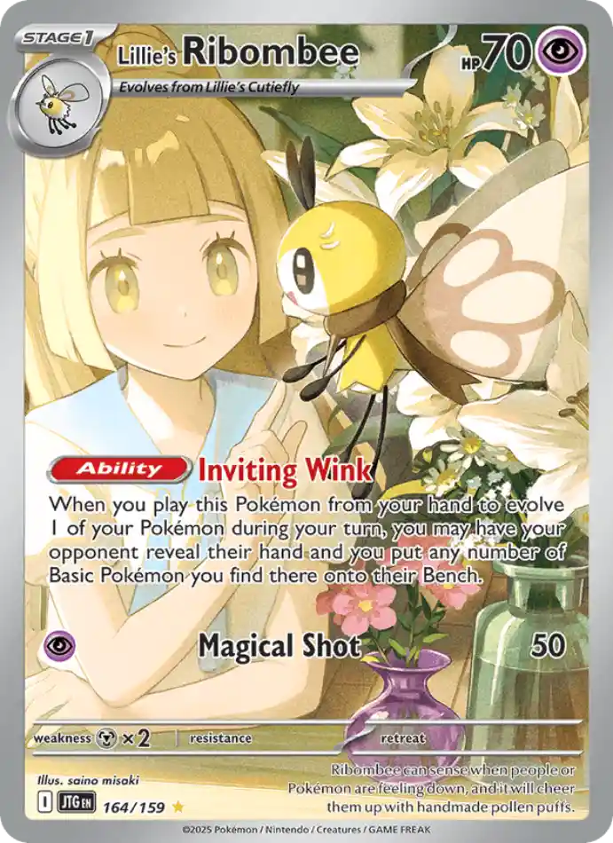 lillie-s-ribombee-illustration-rare-journey-together-164-159-pokemon-karti.webp Lillie's Ribombee - Illustration Rare - Journey Together - 164/159 - Pokemon Kartı - Görsel 1