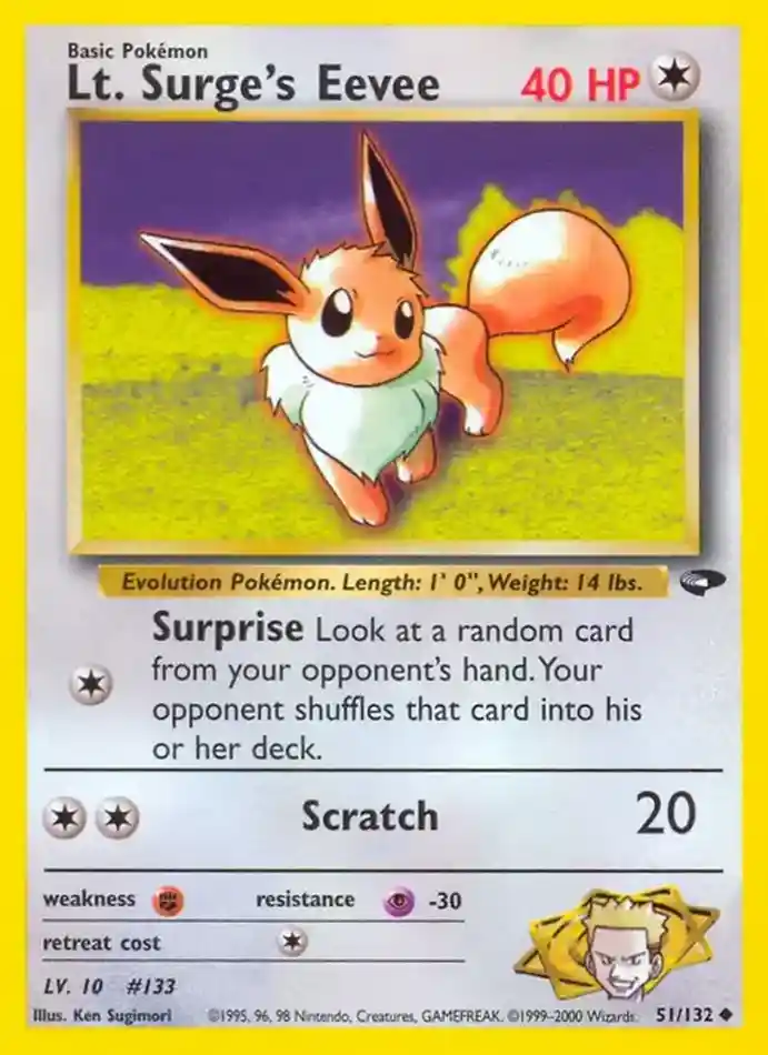 lt-surge-s-eevee-uncommon-gym-challenge-051-132-pokemon-karti.webp Lt. Surge's Eevee - Uncommon - Gym Challenge - 051/132 - Pokemon Kartı - Görsel 1