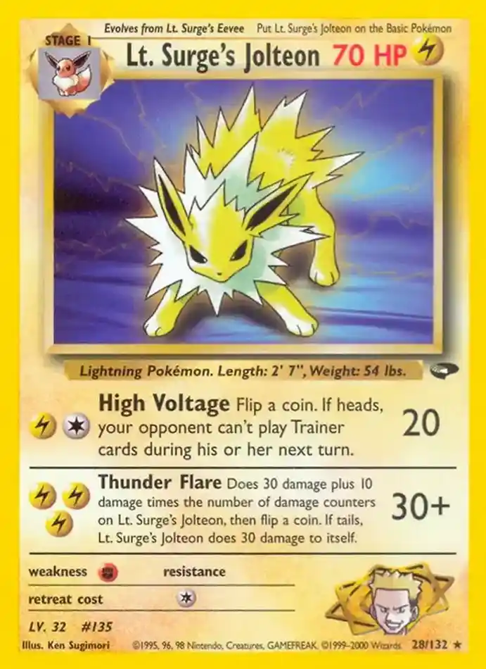 lt-surge-s-jolteon-rare-gym-challenge-028-132-pokemon-karti.webp Lt. Surge's Jolteon - Rare - Gym Challenge - 028/132 - Pokemon Kartı - Görsel 1