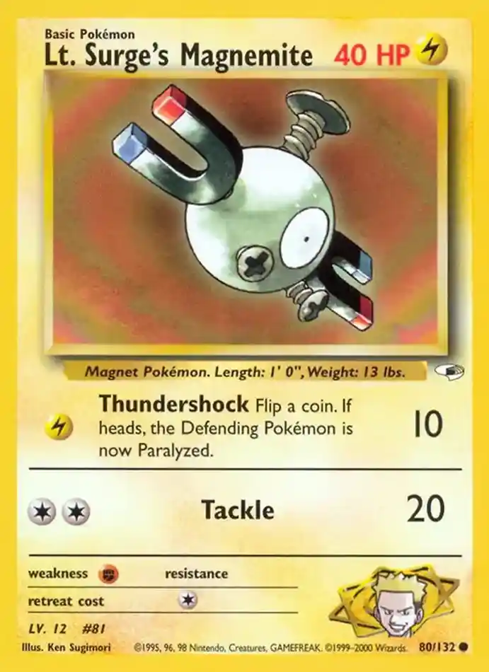 lt-surge-s-magnemite-common-gym-heroes-080-132-pokemon-karti.webp Lt. Surge's Magnemite - Common - Gym Heroes - 080/132 - Pokemon Kartı - Görsel 1