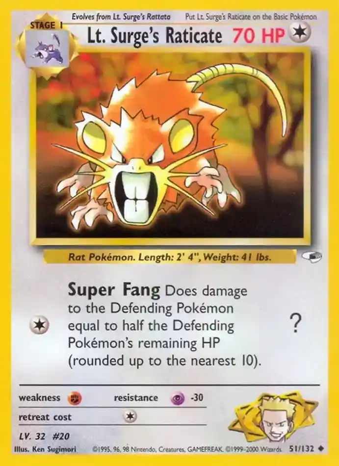 lt-surge-s-raticate-uncommon-gym-heroes-051-132-pokemon-karti.webp Lt. Surge's Raticate - Uncommon - Gym Heroes - 051/132 - Pokemon Kartı - Görsel 1