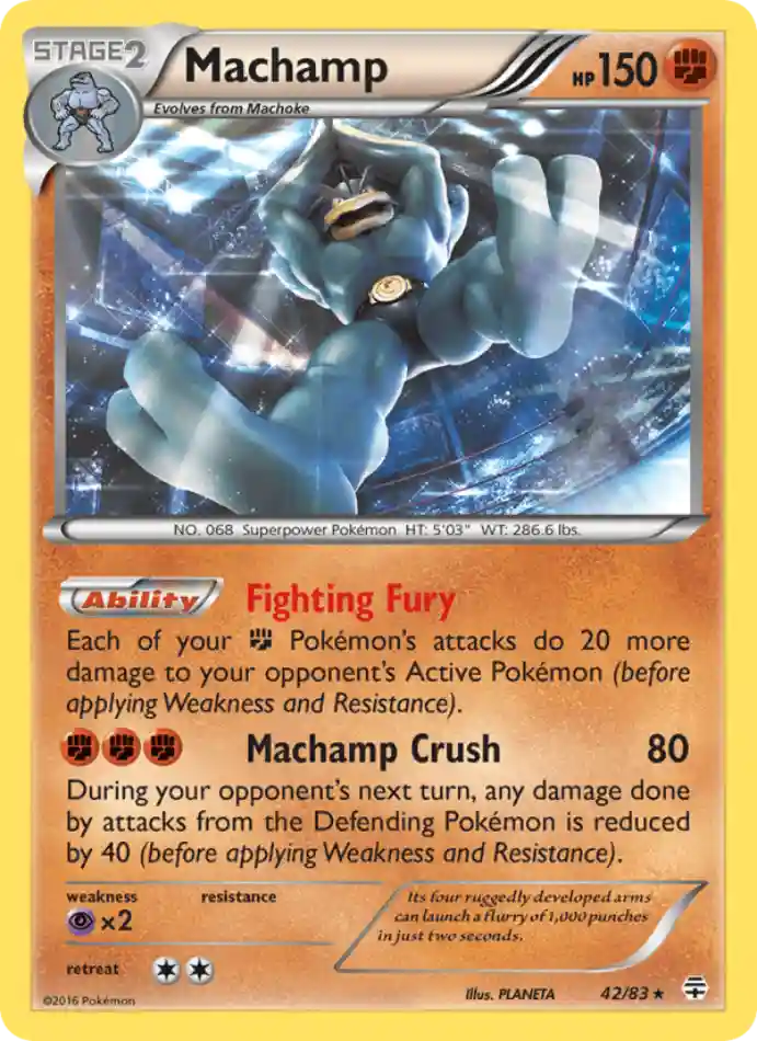machamp-rare-generations-042-83-pokemon-karti.webp Machamp - Reverse Holo Rare - Generations - 042/83 - Pokemon Kartı - Görsel 1