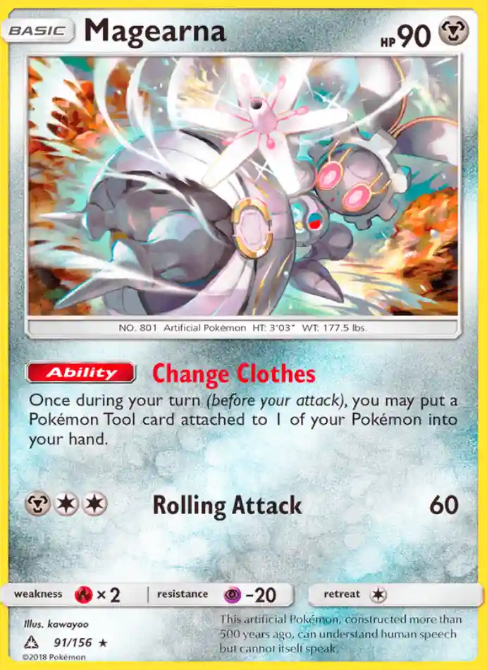 magearna-rare-ultra-prism-091-156-pokemon-karti.webp Magearna - Reverse Holo Rare - Ultra Prism - 091/156 - Pokemon Kartı - Görsel 1