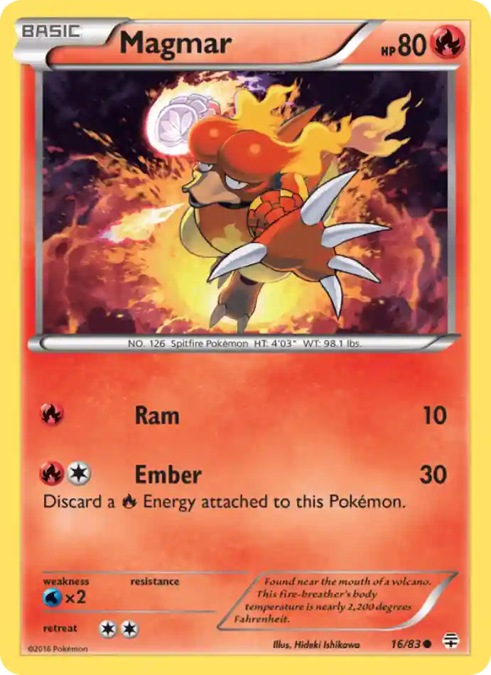 magmar-common-generations-016-83-pokemon-karti.webp Magmar - Common - Generations - 016/83 - Pokemon Kartı - Görsel 1