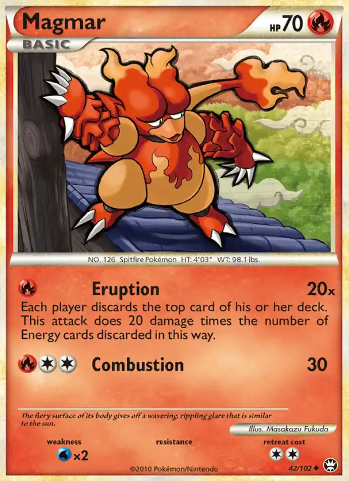magmar-uncommon-triumphant-042-102-pokemon-karti.webp Magmar - Reverse Holo Uncommon - Triumphant - 042/102 - Pokemon Kartı - Görsel 1