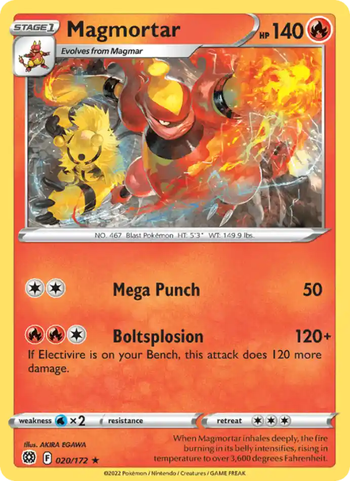 magmortar-rare-brilliant-stars-020-172-pokemon-karti.webp Magmortar - Reverse Holo Rare - Brilliant Stars - 020/172 - Pokemon Kartı - Görsel 1