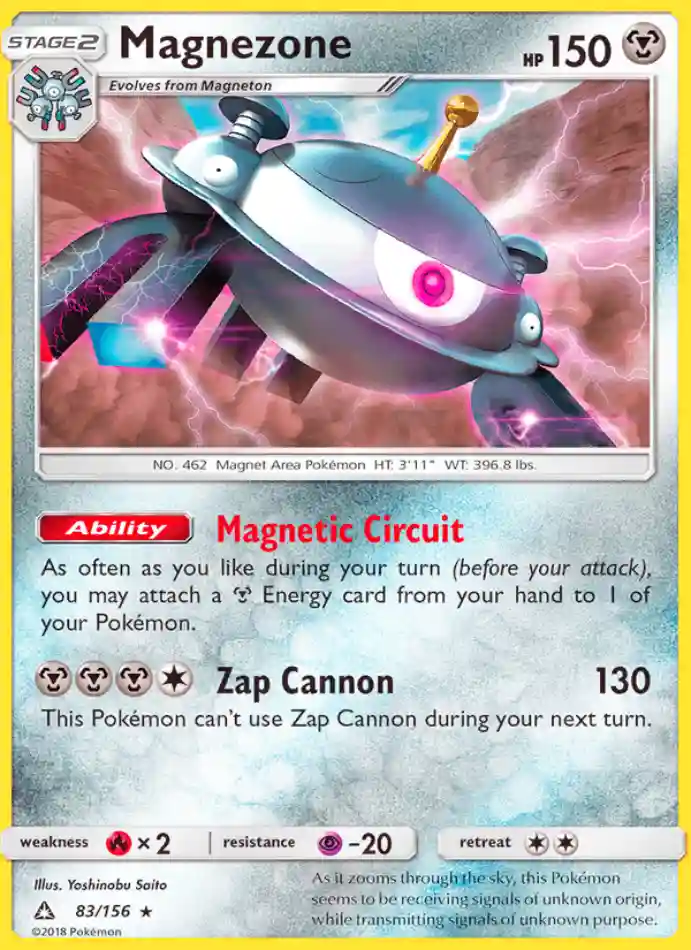 magnezone-rare-ultra-prism-083-156-pokemon-karti.webp Magnezone - Reverse Holo Rare - Ultra Prism - 083/156 - Pokemon Kartı - Görsel 1