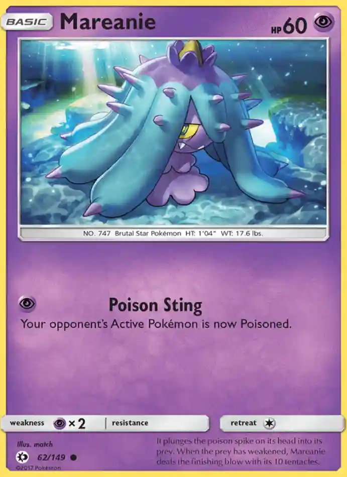 mareanie-common-sun-moon-062-149-pokemon-karti.webp Mareanie - Common - Sun & Moon - 062/149 - Pokemon Kartı - Görsel 1