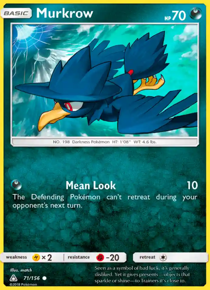 murkrow-common-ultra-prism-071-156-pokemon-karti.webp Murkrow - Common - Ultra Prism - 071/156 - Pokemon Kartı - Görsel 1