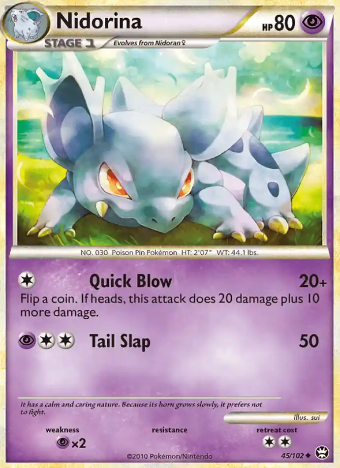nidorina-uncommon-triumphant-045-102-pokemon-karti.webp Nidorina - Reverse Holo Uncommon - Triumphant - 045/102 - Pokemon Kartı - Görsel 1