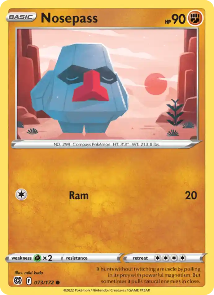 nosepass-common-brilliant-stars-073-172-pokemon-karti.webp Nosepass - Reverse Holo Common - Brilliant Stars - 073/172 - Pokemon Kartı - Görsel 1
