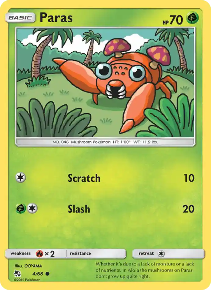 paras-common-hidden-fates-004-68-pokemon-karti.webp Paras - Reverse Holo Common - Hidden Fates - 004/68 - Pokemon Kartı - Görsel 1