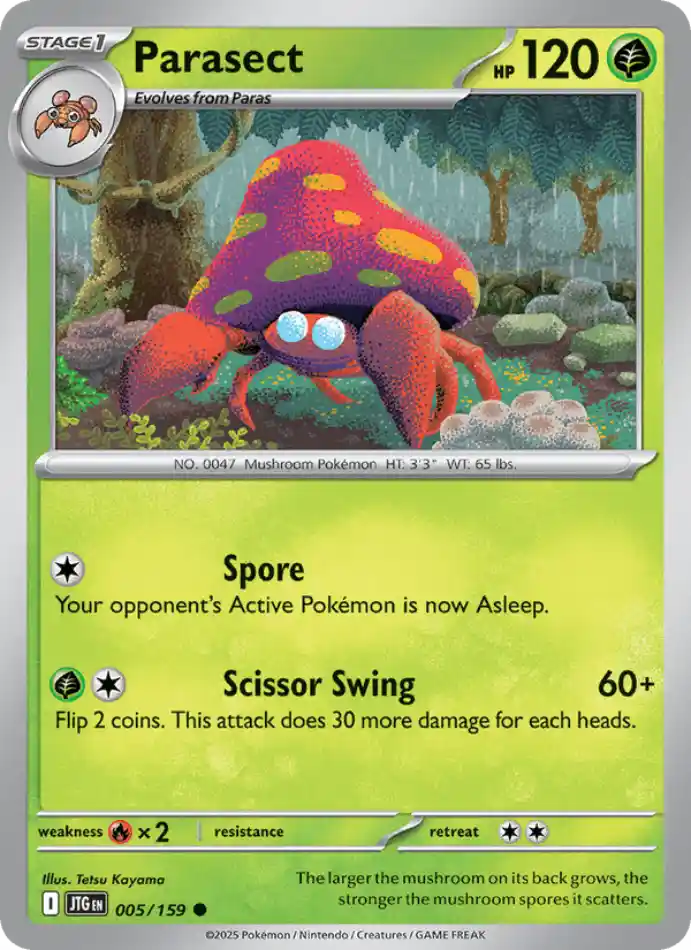 parasect-common-journey-together-005-159-pokemon-karti.webp Parasect - Reverse Holo Common - Journey Together - 005/159 - Pokemon Kartı - Görsel 1