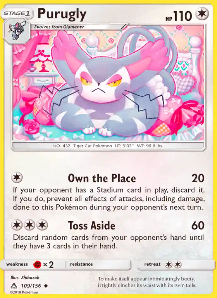 purugly-uncommon-ultra-prism-109-156-pokemon-karti.webp Purugly - Reverse Holo Uncommon - Ultra Prism - 109/156 - Pokemon Kartı - Görsel 1