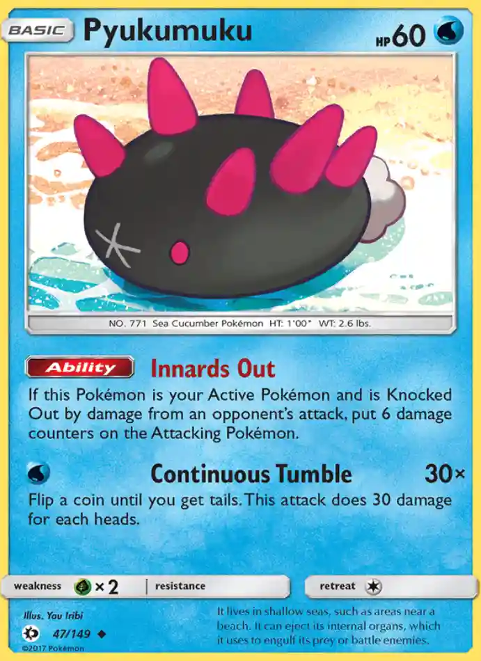 pyukumuku-uncommon-sun-moon-047-149-pokemon-karti.webp Pyukumuku - Uncommon - Sun & Moon - 047/149 - Pokemon Kartı - Görsel 1