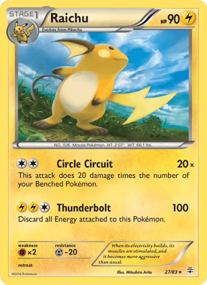 raichu-rare-generations-027-83-pokemon-karti.webp Raichu - Reverse Holo Rare - Generations - 027/83 - Pokemon Kartı - Görsel 1