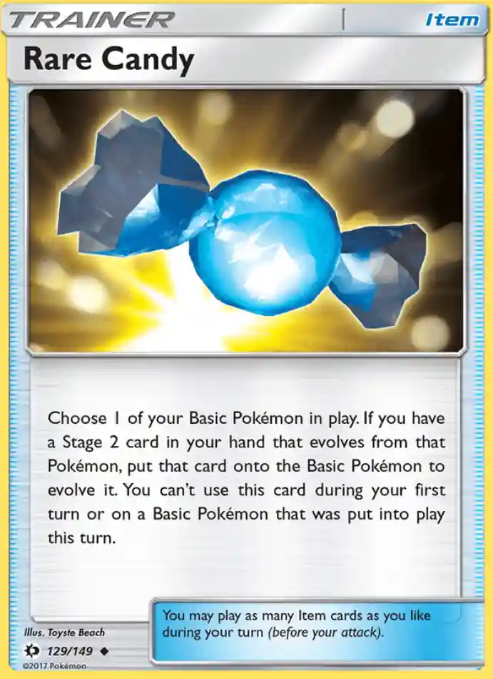 rare-candy-uncommon-sun-moon-129-149-trainer-karti.webp Rare Candy - Reverse Holo Uncommon - Sun & Moon - 129/149 - Trainer Kartı - Görsel 1
