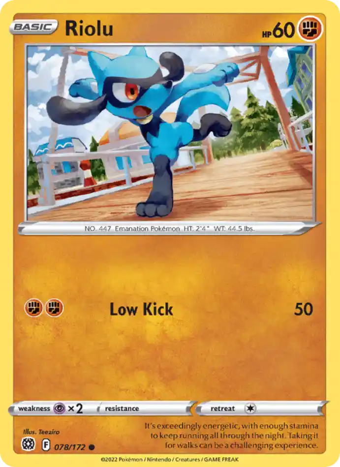 riolu-common-brilliant-stars-078-172-pokemon-karti.webp Riolu - Reverse Holo Common - Brilliant Stars - 078/172 - Pokemon Kartı - Görsel 1