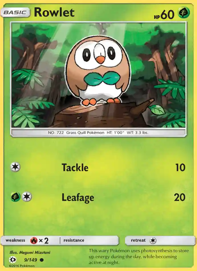rowlet-common-sun-moon-009-149-pokemon-karti.webp Rowlet - Common - Sun & Moon - 009/149 - Pokemon Kartı - Görsel 1