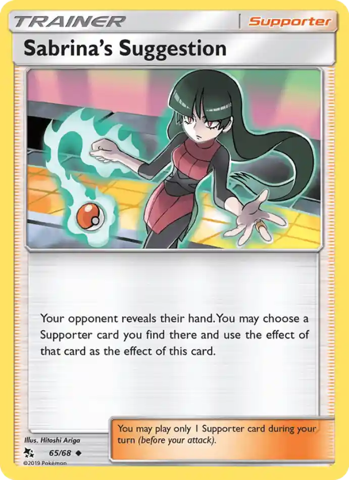 sabrina-s-suggestion-uncommon-hidden-fates-065-68-trainer-karti.webp Sabrina’s Suggestion - Reverse Holo Uncommon - Hidden Fates - 065/68 - Trainer Kartı - Görsel 1