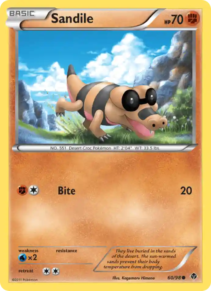 sandile-common-emerging-powers-060-98-pokemon-karti.webp Sandile - Reverse Holo Common - Emerging Powers - 060/98 - Pokemon Kartı - Görsel 1