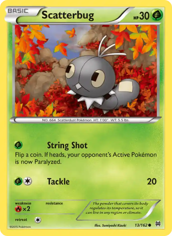 scatterbug-common-breakthrough-013-162-pokemon-karti.webp Scatterbug - Reverse Holo Common - BREAKthrough - 013/162 - Pokemon Kartı - Görsel 1