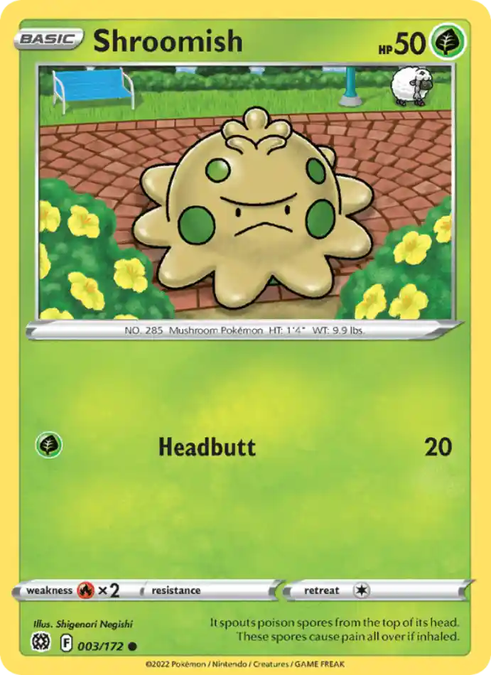 shroomish-common-brilliant-stars-003-172-pokemon-karti.webp Shroomish - Reverse Holo Common - Brilliant Stars - 003/172 - Pokemon Kartı - Görsel 1