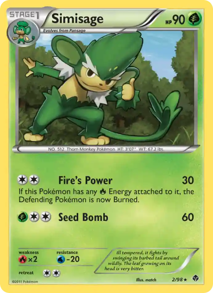 simisage-rare-emerging-powers-002-98-pokemon-karti.webp Simisage - Rare - Emerging Powers - 002/98 - Pokemon Kartı - Görsel 1