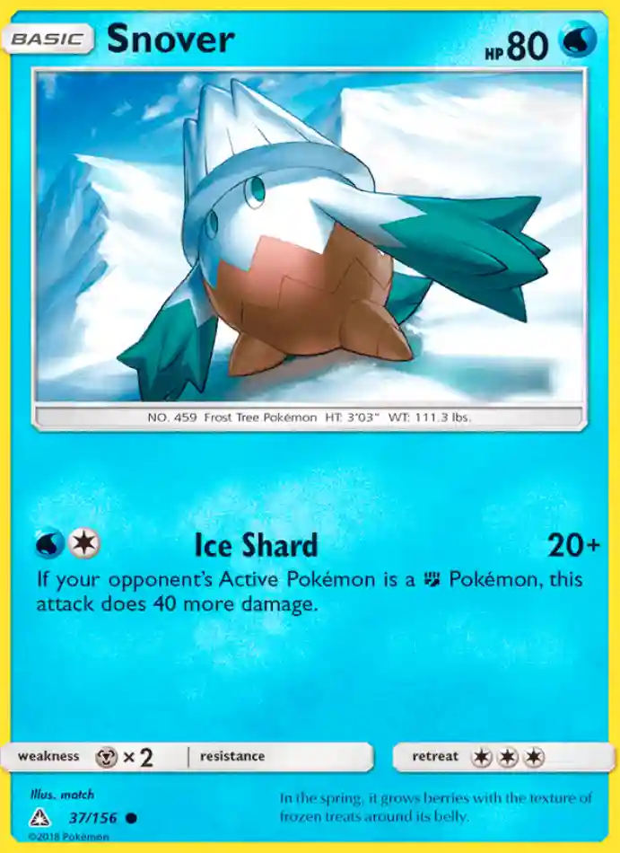 snover-common-ultra-prism-037-156-pokemon-karti.webp Snover - Reverse Holo Common - Ultra Prism - 037/156 - Pokemon Kartı - Görsel 1