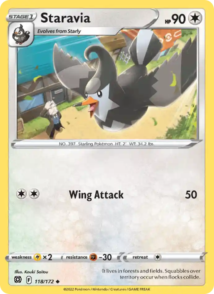 staravia-uncommon-brilliant-stars-118-172-pokemon-karti.webp Staravia - Reverse Holo Uncommon - Brilliant Stars - 118/172 - Pokemon Kartı - Görsel 1