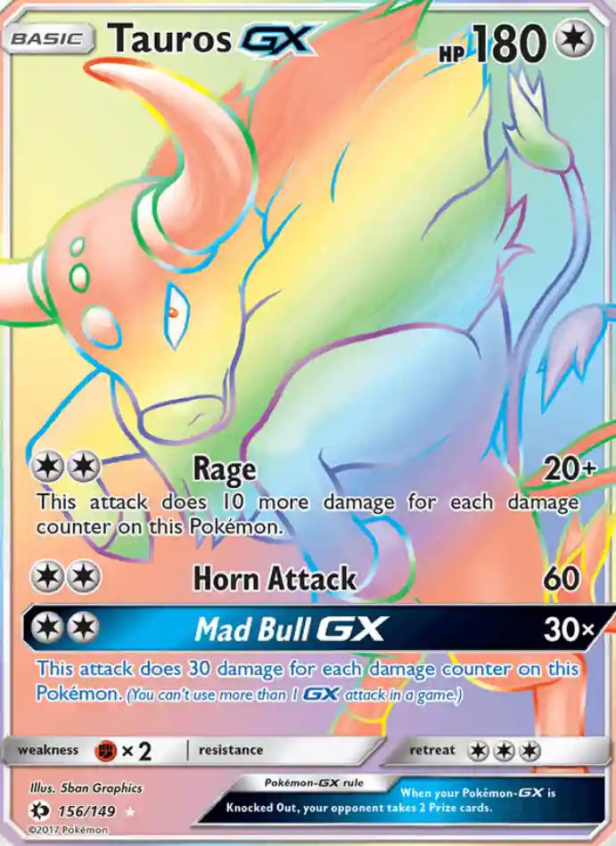 tauros-gx-secret-rare-sun-moon-156-149-pokemon-karti.webp Tauros GX - Secret Rare - Sun & Moon - 156/149 - Pokemon Kartı - Görsel 1