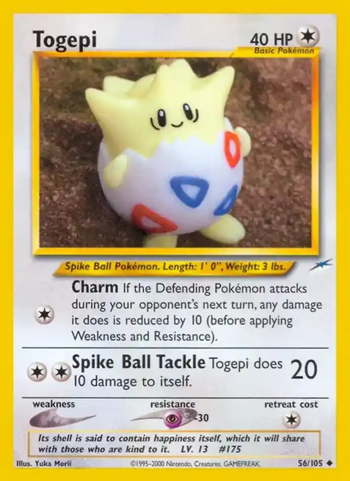 togepi-uncommon-neo-destiny-056-105-pokemon-karti.webp Togepi - Uncommon - Neo Destiny - 056/105 - Pokemon Kartı - Görsel 1