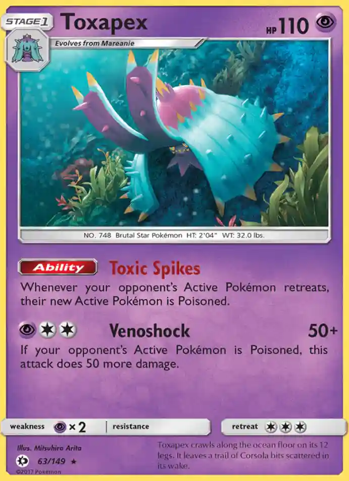 toxapex-rare-sun-moon-063-149-pokemon-karti.webp Toxapex - Reverse Holo Rare - Sun & Moon - 063/149 - Pokemon Kartı - Görsel 1