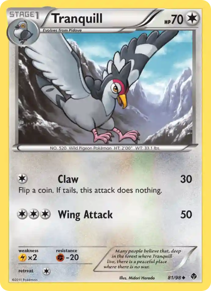 tranquill-uncommon-emerging-powers-081-98-pokemon-karti.webp Tranquill - Reverse Holo Uncommon - Emerging Powers - 081/98 - Pokemon Kartı - Görsel 1