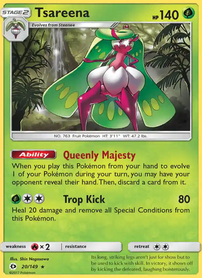 tsareena-rare-sun-moon-020-149-pokemon-karti.webp Tsareena - Holo Rare - Sun & Moon - 020/149 - Pokemon Kartı - Görsel 1