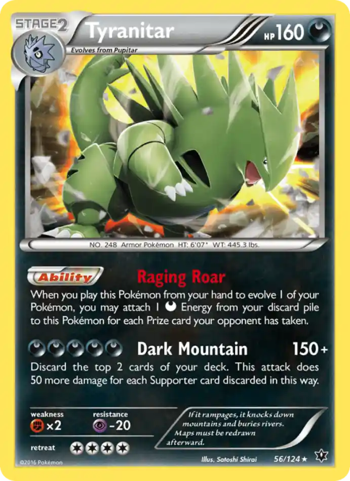 tyranitar-rare-fates-collide-056-124-pokemon-karti.webp Tyranitar - Reverse Holo Rare - Fates Collide - 056/124 - Pokemon Kartı - Görsel 1