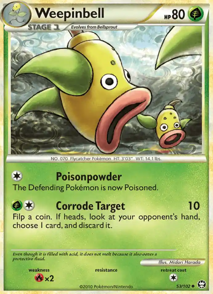 weepinbell-uncommon-triumphant-053-102-pokemon-karti.webp Weepinbell - Reverse Holo Uncommon - Triumphant - 053/102 - Pokemon Kartı - Görsel 1