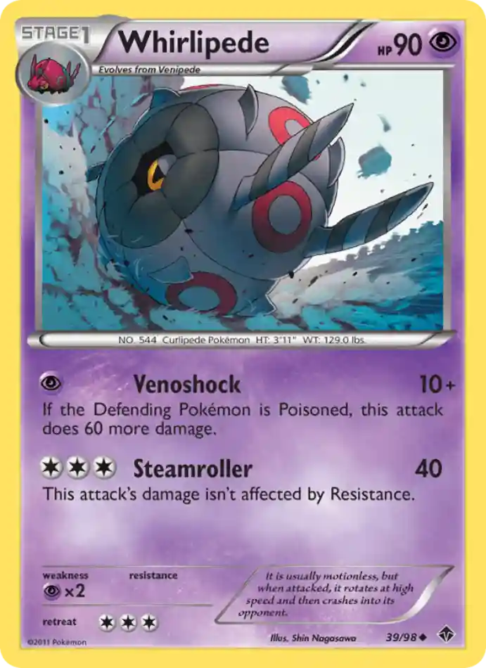 whirlipede-uncommon-emerging-powers-039-98-pokemon-karti.webp Whirlipede - Reverse Holo Uncommon - Emerging Powers - 039/98 - Pokemon Kartı - Görsel 1