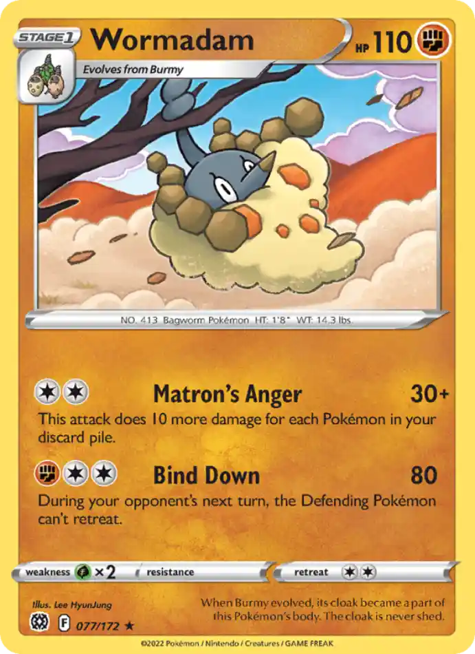 wormadam-rare-brilliant-stars-077-172-pokemon-karti.webp Wormadam - Reverse Holo Rare - Brilliant Stars - 077/172 - Pokemon Kartı - Görsel 1